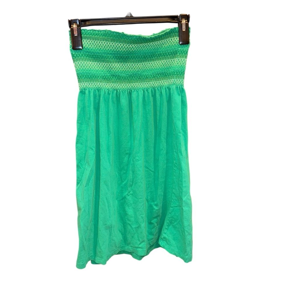 Y2K 2000s Bright Green Old Navy Strapless Mini Dress Beach Cover Up 100% Cotton